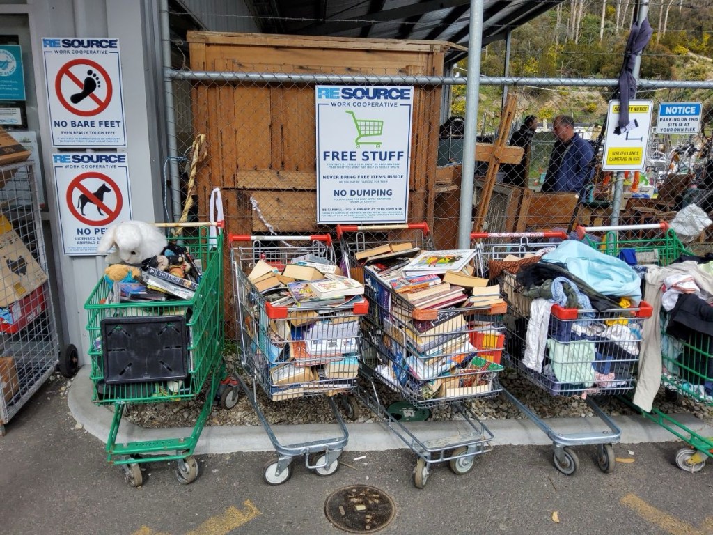 We collected clothes from the Tip Shop Trolleys and distributed it&nbsp;all