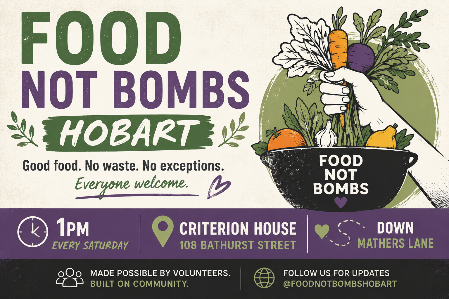 Food Not Bombs Hobart: Original Webpage Design – Vintage website